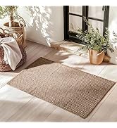ISAENNE Vintage Soft Dark Brown Indoor Area Rugs,Rectangular Non-Slip Comfortable Dirt-Resistant ...