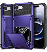 TOPAUX for iPhone 16e Wallet Case Hold 1 to 5 Credit Card Holder Flip Cover ID Slot Back Pocket C...