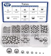 Taiss 490PCS Precision Balls 8 Sizes 1/2" 3/8" 1/4" 7/32" 3/16" 5/32" 1/8" 3/32" Precision Steel ...