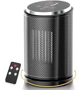 QQT 1500W Ceramic Space Heater with Thermostat, Remote Control,12H Timer,70° Oscillation - Portab...