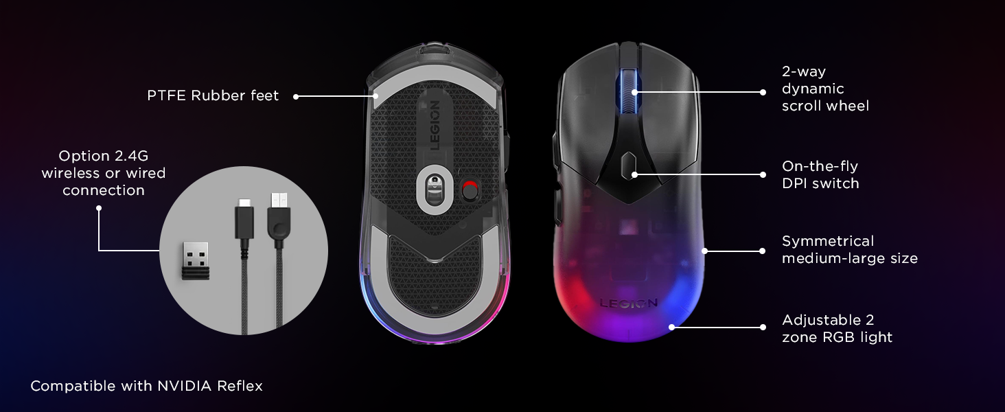 Lenovo M410 Wireless RGB Gaming Mouse