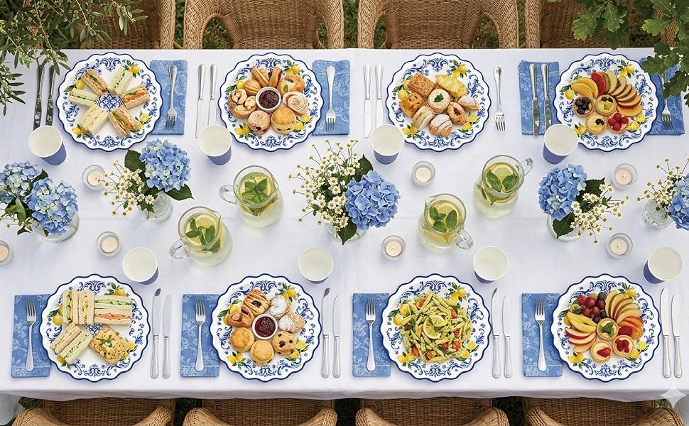 summer citrus paper plates