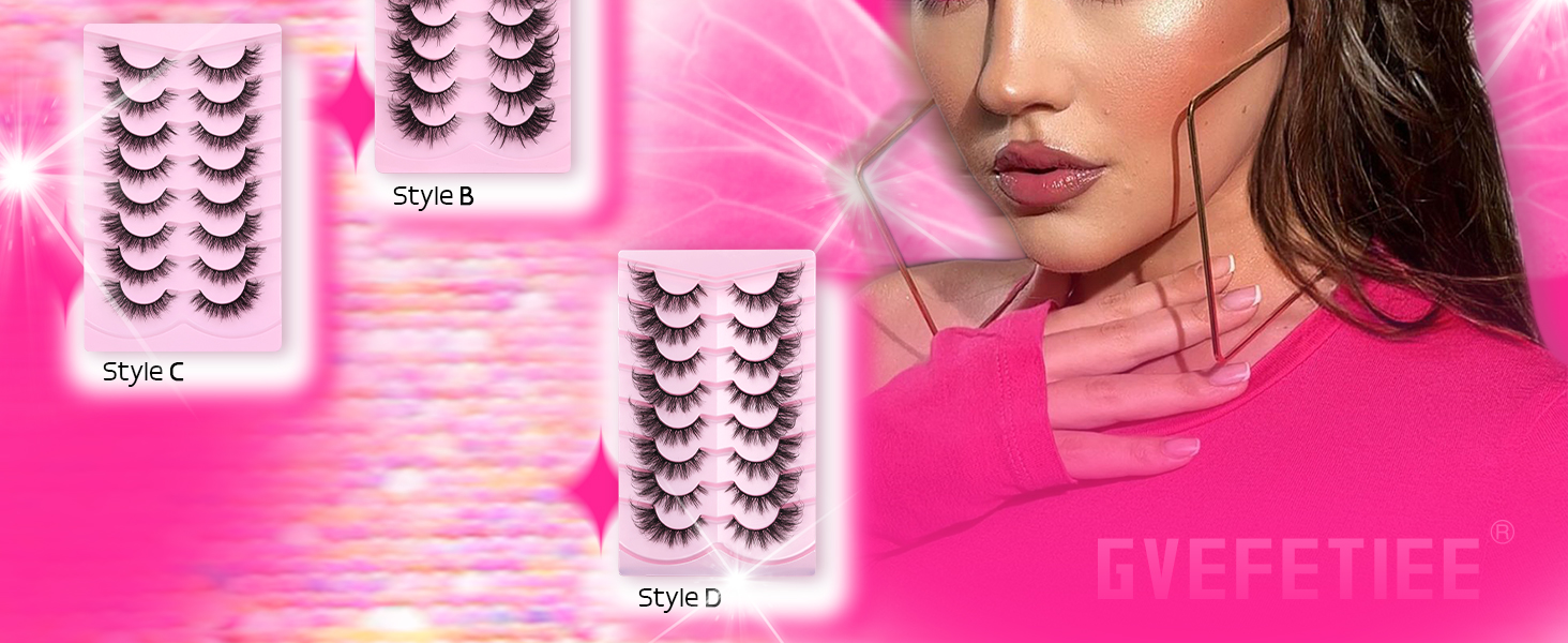 wispy fox eye lashes fluffy cat eye lashes natural lashes clear band lashes strip lashes