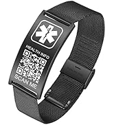 Theluckytag Upgraded Medical Bracelets Men Women with QR Code Medical Alert ID Bracelets - Titani...