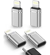 4 Pack USB C to Lightning Adapter, Lightning Male to USB Type C Female Cable Adapter Connecter fo...