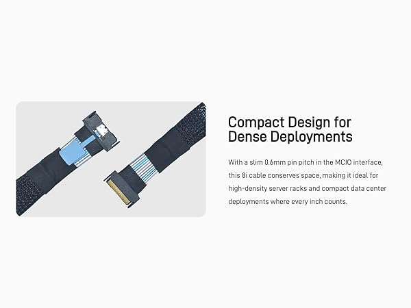 LetLinkSo Gen5 PCIe 5.0 MCIO 8i to MCIO x8 Extension Cable Straight Male SFF-TA-1016 74pin