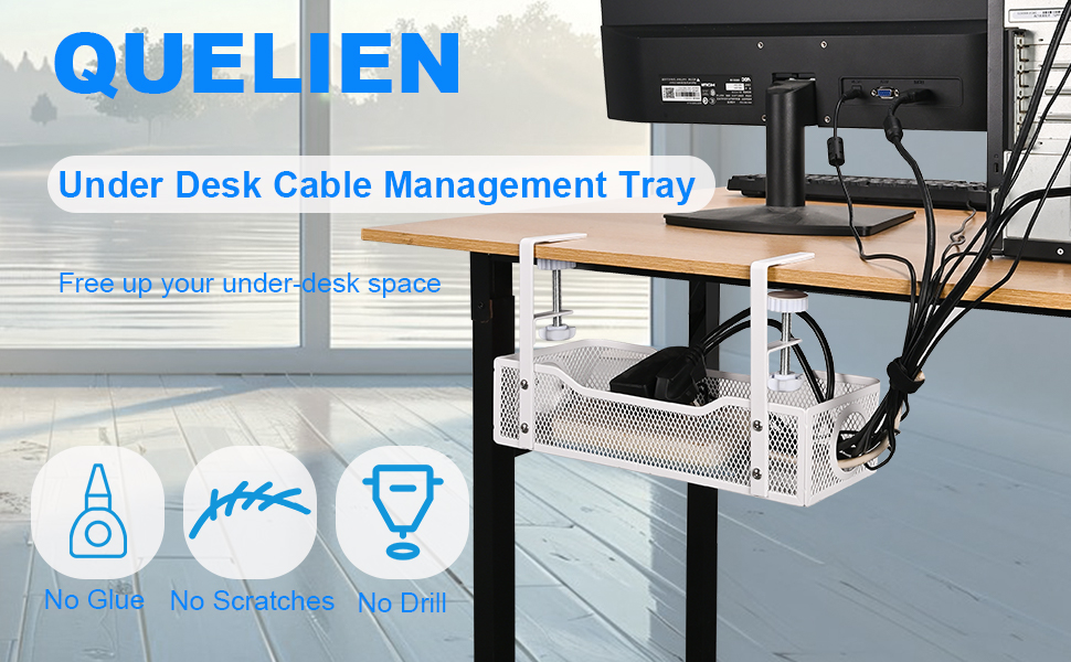 Under Desk Cable Management Tray