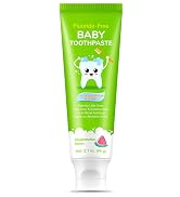 Fluoride-Free Baby Toothpaste for Ages 2-3 – Natural Fruit-Flavored Mild Formula – Pea-Sized Amou...