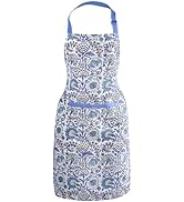 CPC Cotton Floral Kitchen Apron for women with Pocket and Adjustable Neck Ties. Apron for Women M...