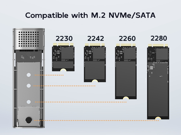 PCIe NVMe NGFF SATA reader adapter case M key B+M key USB 3.1 Gen2