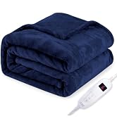Tefici Heated Blanket Throw, Ultra Soft 2-Layer Flannel Electric Blanket | 6 Heat Settings, 4H Au...