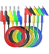 Goupchn 5PCS Test Leads 4mm Stackable Banana Plug to Crocodile Alligator Clips Flexible Cable Wir...