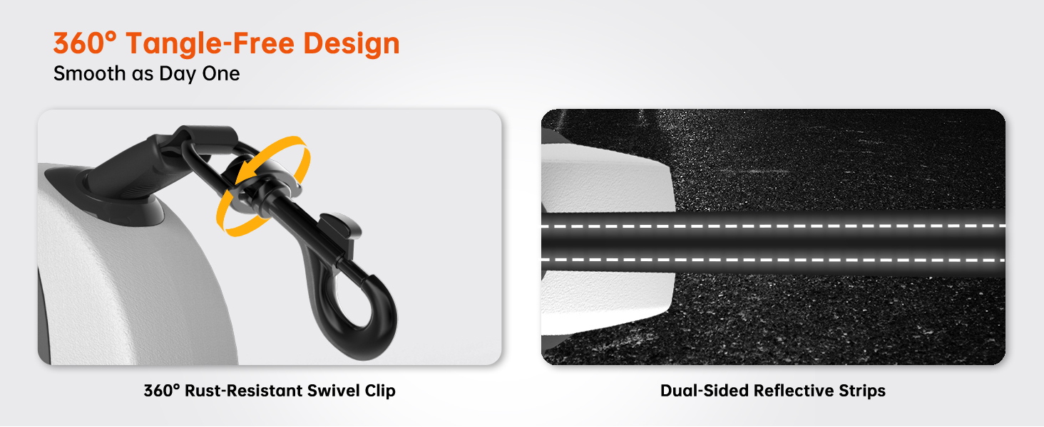 16Ft Retractable Dog Leash with LED Light, Heavy Duty Dog Leash