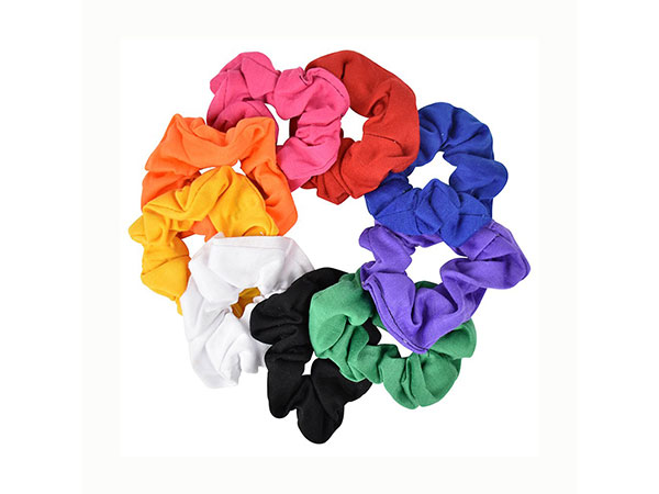 Motique Accessories Solid Scrunchies, Set of 9
