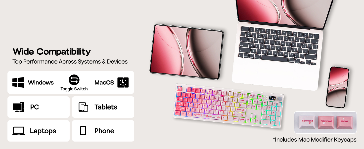 Full Size Mechanical Keyboard with Screen &amp; Knob