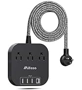 Power Strip with USB C, 3 Outlet 4 USB Ports 4.5A Flat Plug Desktop Charging Station, Non Surge P...