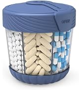 HIONXMGA Large Pill Organizer, Cute Pill Dispenser with 7 Large Compartments, Portable Pill Box C...