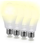 Aukora Motion Sensor Light Bulbs 4-Pack, 12W (100-Watt Equivalent) E26 Motion Activated Dusk to D...