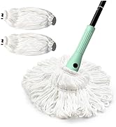 DALIPER Self Wringing Twist Mop with 57.5 Inches Long Handle, Dry Wet Microfiber Floor Mop with 2...