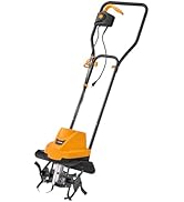 Hoteche Electric Garden Tiller with 4 Steel Tilling Blade Electric Cultivator 12 Inch Tilling Wid...
