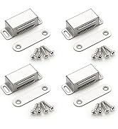 Ravinte 4 Pack Silver Magnetic Door Catch, Brushed Satin Nickel Cabinet Magnets, Strong Magnetic ...