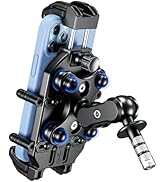 BRCOVAN Motorcycle Fork Stem Phone Mount with Vibration Dampener & High-Speed Secure Lock, Anti-T...