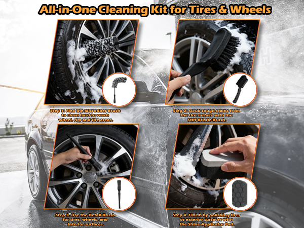 3. car wheel cleaning brush