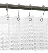 Eazzier Bath 3D Crystal Clear Plastic Shower Curtain Liner, 72x72 Inch Thin Lightweight Ice Cube ...