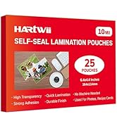 HARTWII 25 Pack Self-Sealing Laminating Pouches 4x6 Inch,10 Mil Self Adhesive Lamination Pouches,...
