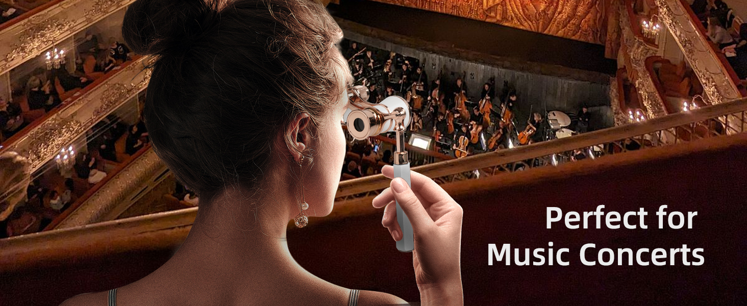 Opera Glasses Binoculars 3X25 Theater Glasses Mini Binocular Compact with Handle concert