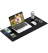 Mouse Pad 31.5x15.75 Inch with Calculator, 15W Magnetic Wireless Charging Desk Mat, XXL Desk Pad,...