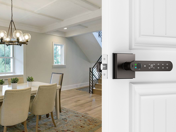 Fingerprint door handle grey