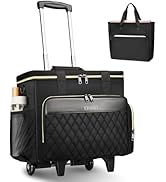 Ytonet Rolling Teacher Bag, 15.6 Inch Rolling Laptop Bag with Detachable Dolly &amp; File Teacher Tot...