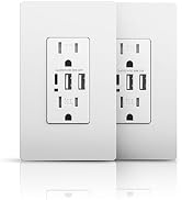 USB C Wall Outlet Receptacle, 15A TR Duplex Receptacle, 30W 6A 3-Port Type C Wall Outlet, Chargin...