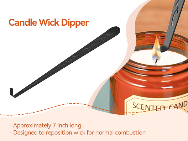 A candle grinder refines the wick's end.