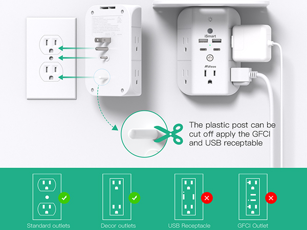 Wall Outlet Extender with Shelf