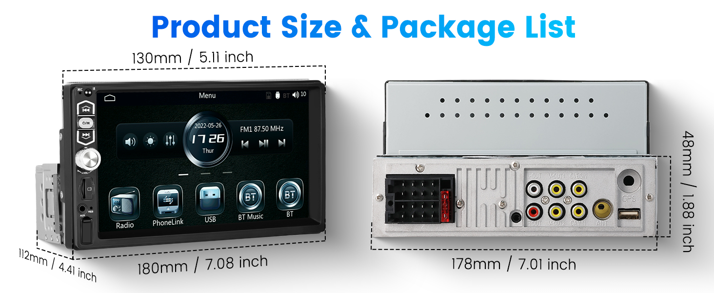 Single din head unit