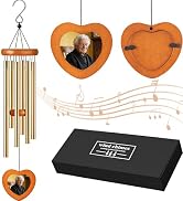AVEKI Memorial Wind Chimes for Outside with Photo Frame, 26'' Personalized Sympathy Gifts for Los...