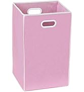 Simple Houseware Foldable Closet Laundry Hamper Basket, Pink
