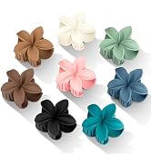 Depoka Hair Claw Clips, 8 Pack 2.8" Medium Hawaiian Plumeria FLower Claw clips, Hair Clips for Wo...