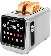 Zachvo 2 Slice Toaster with Smart Touchscreen &amp; Digital Countdown Timer, 1.5" Wide Slot Toaster f...