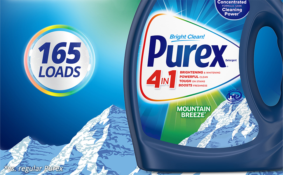 Purex Liquid Laundry Detergent, Ultra Concentrated, Mountain Breeze