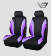 CAR PASS Line Rider Sporty Front Seat Covers,Purple Car Seat Covers Two Front Seats Only for Cute...