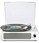 WOCKODER Vinyl Record Player with Speakers Turntable Belt-Driven Turn Table Support 3-Speed 3 Siz...