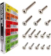 EEEEE 549pcs Self Tapping Screws Assortment Kit Assorted Screws Metric M3 M4 M5 M6 304 Flat Head ...