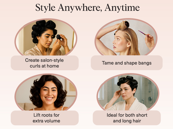 Self Grip Rollers Hair Curlers, Heatless Curls Overnight Blowout, Large Rollers for Volume Curls