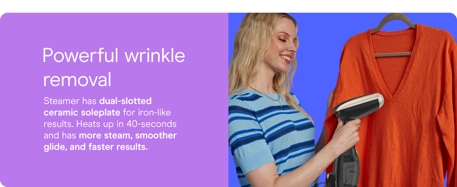 Conair garment steamer clothes turbo extreme steam fabric cloth handheld attachments wrinkle remove