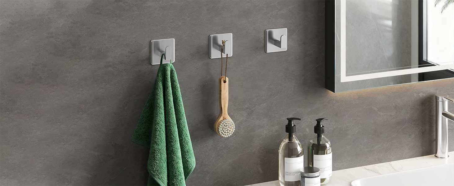 Bathroom wall hooks for hanging towels and bath brushes, organize your bathroom with ease
