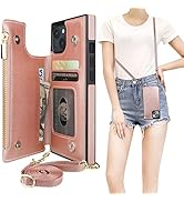 Bocasal Crossbody Wallet Case for iPhone 14 with RFID Blocking Card Slot Holder, Magnetic Flip Fo...