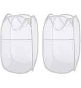 Larpur Pack of 2 Pop Up Laundry Hampers, Portable Mesh Laundry Baskets, Collapsible Clothes Laund...